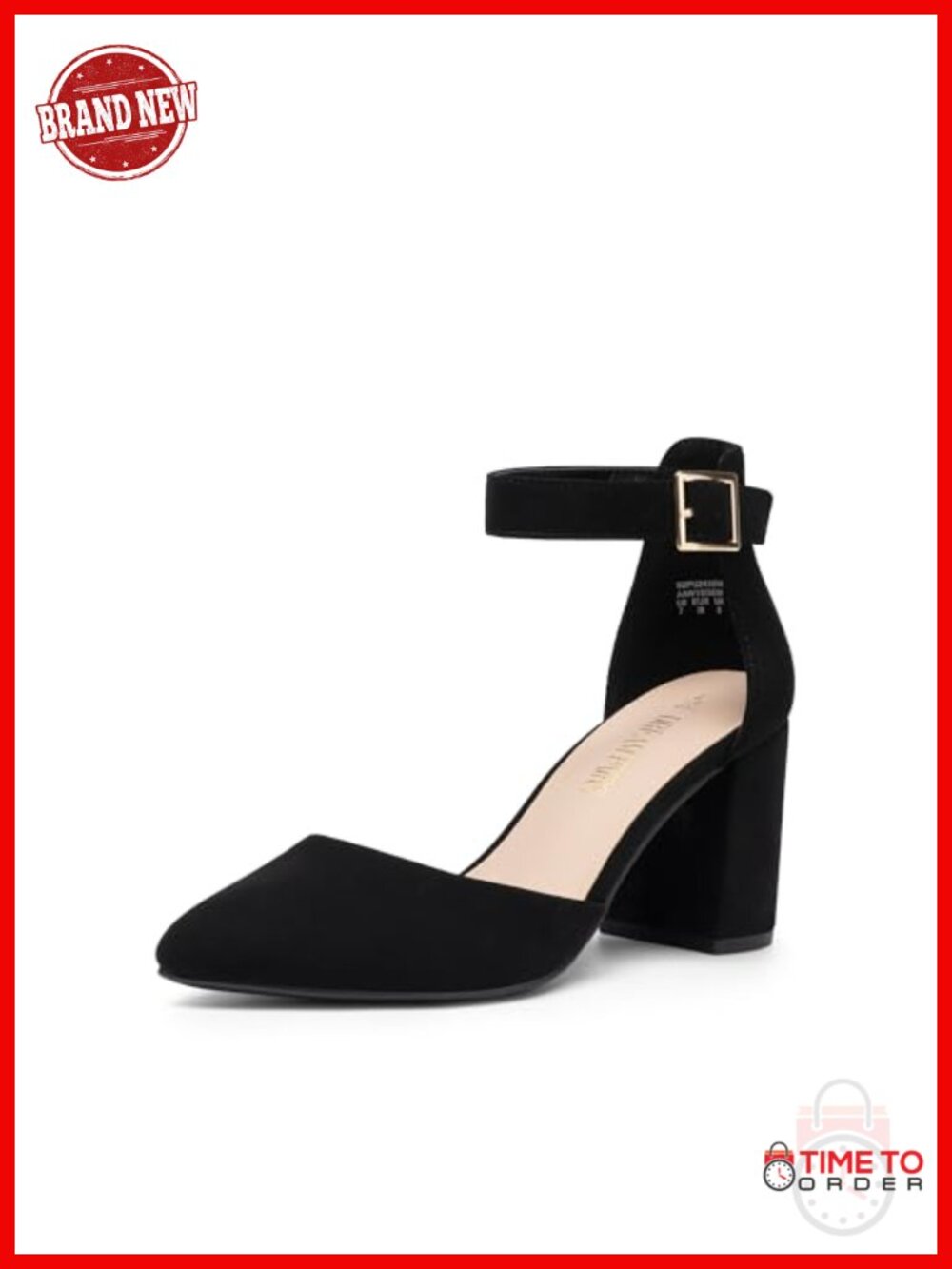 Women's Closed Toe Block Heel Pumps with Ankle Strap